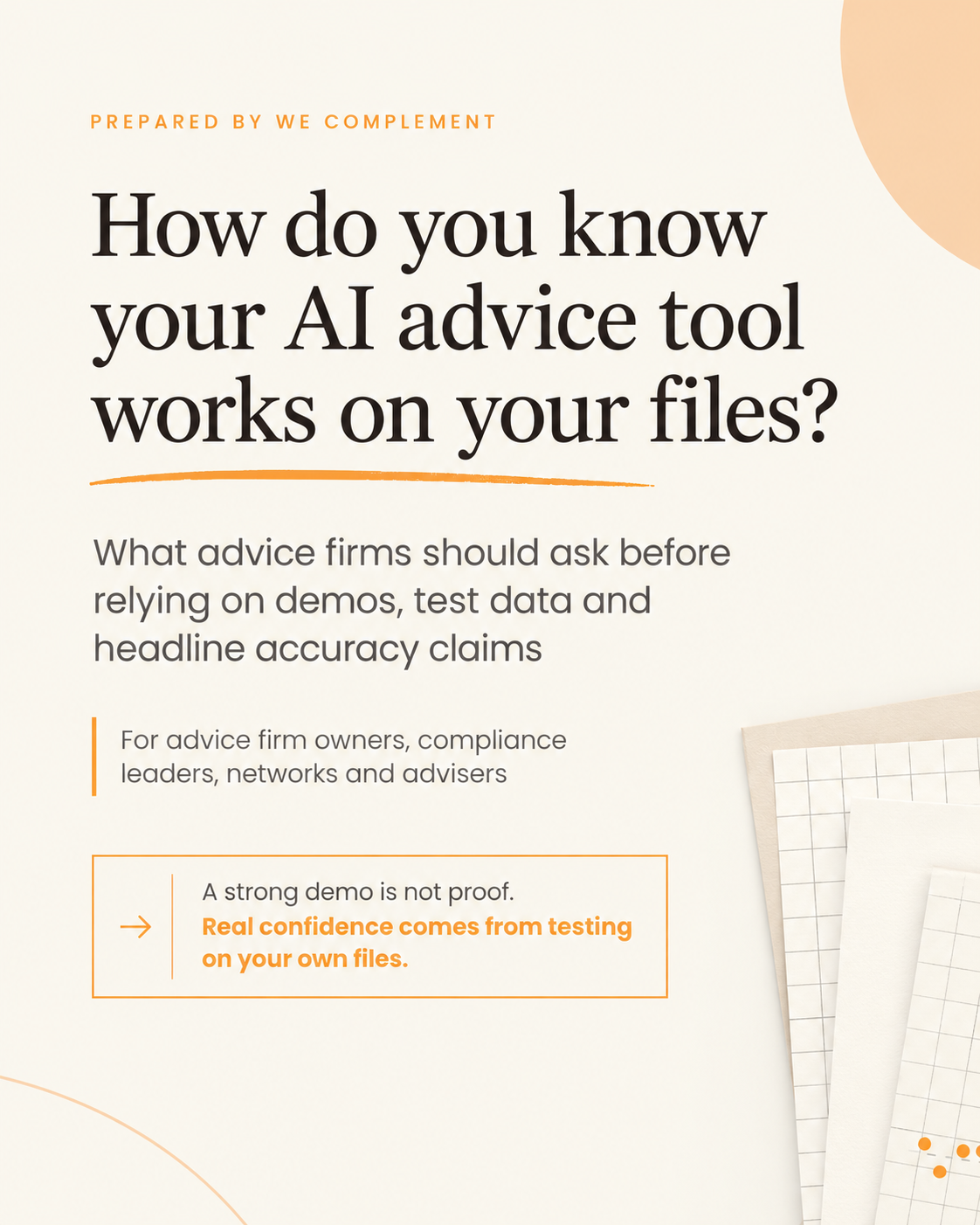 How do you know your AI advice tool works on your files? white paper cover