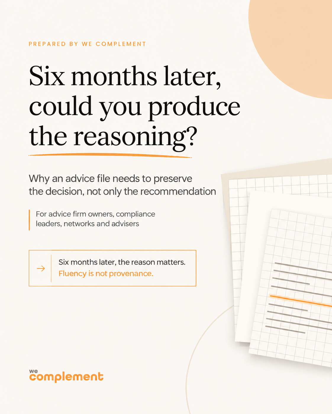 Six months later, could you produce the reasoning? white paper cover